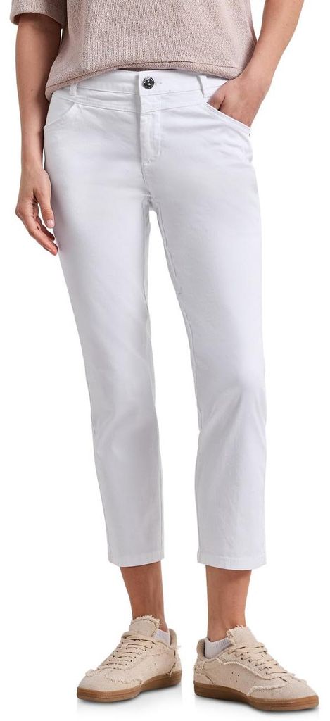 Street One 7/8 Slim Leg Hose im Satin-Look White 36 Produktbild 