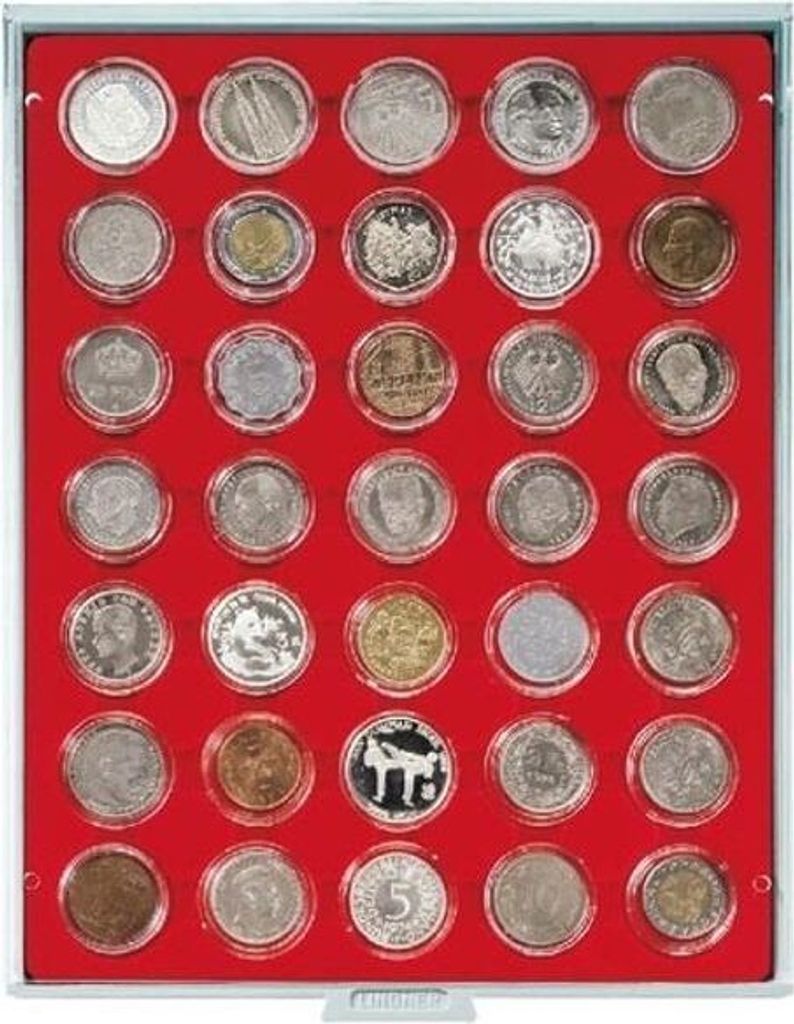 Lindner 2225E Velourseinlage rot 2225E (Ø 36 mm)