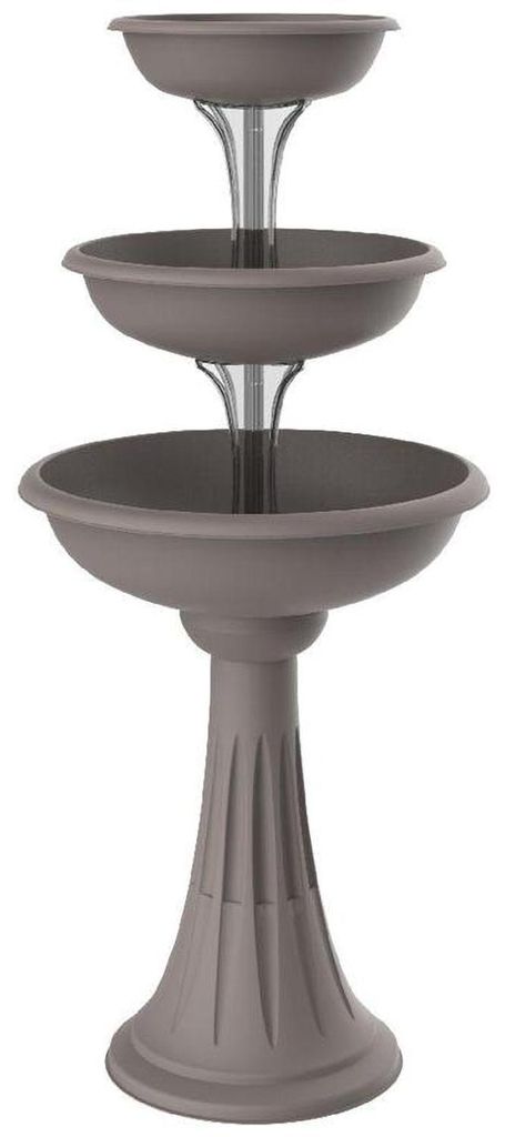 Trevy - Vertikaler Springbrunnen-Pflanzer. Pflanzgeføø før Arrangements im Freien. Fassungsvermøgen 29,2L. Farbe taubengrau. Hergestellt in Ita...