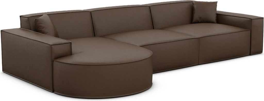 Kunstleder L-Form Sofa Brevia Dunkelbraun Links