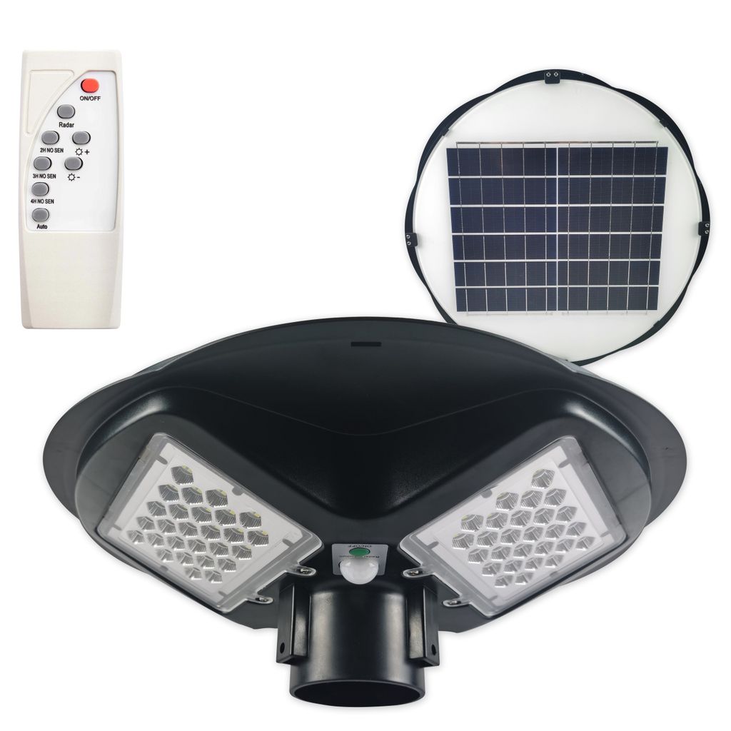 MasterLED Solar Straßenlaterne 150W mit Bewegungsmelder – LED Außenlampe IP65 5000K – Solarleuchte inkl. Fernbedienung