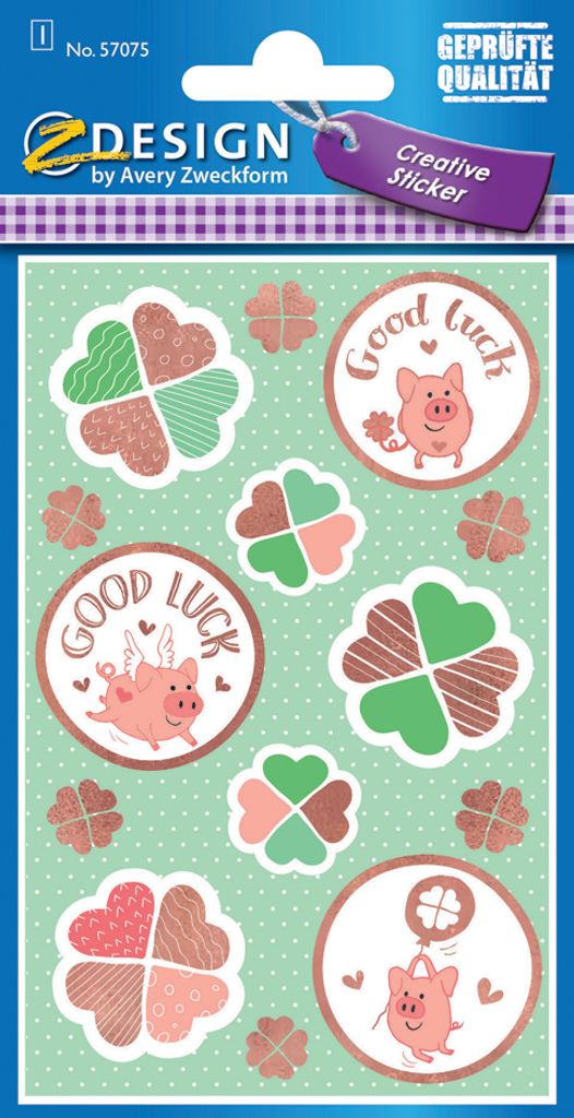 AVERY Zweckform ZDesign Sticker "Good Luck" 14 Sticker