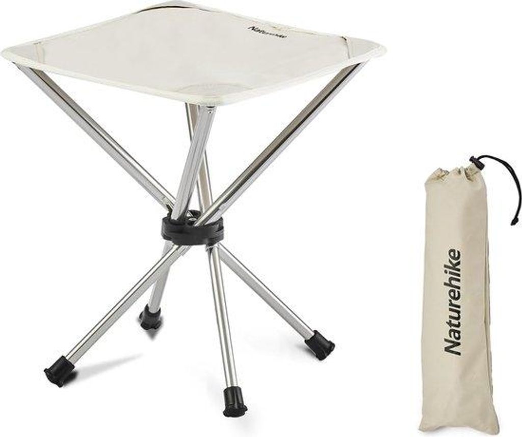 Ultraleichter Klapphocker, 100kg Tragfähigkeit, 0,53kg, Amandelweiß