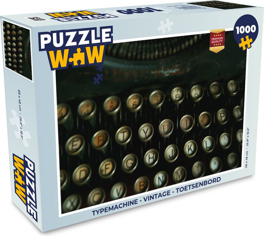 MuchoWow Puzzle 1000 Teile Schreibmaschine - Vintage - Tastatur - Erwachsene - Rätsel