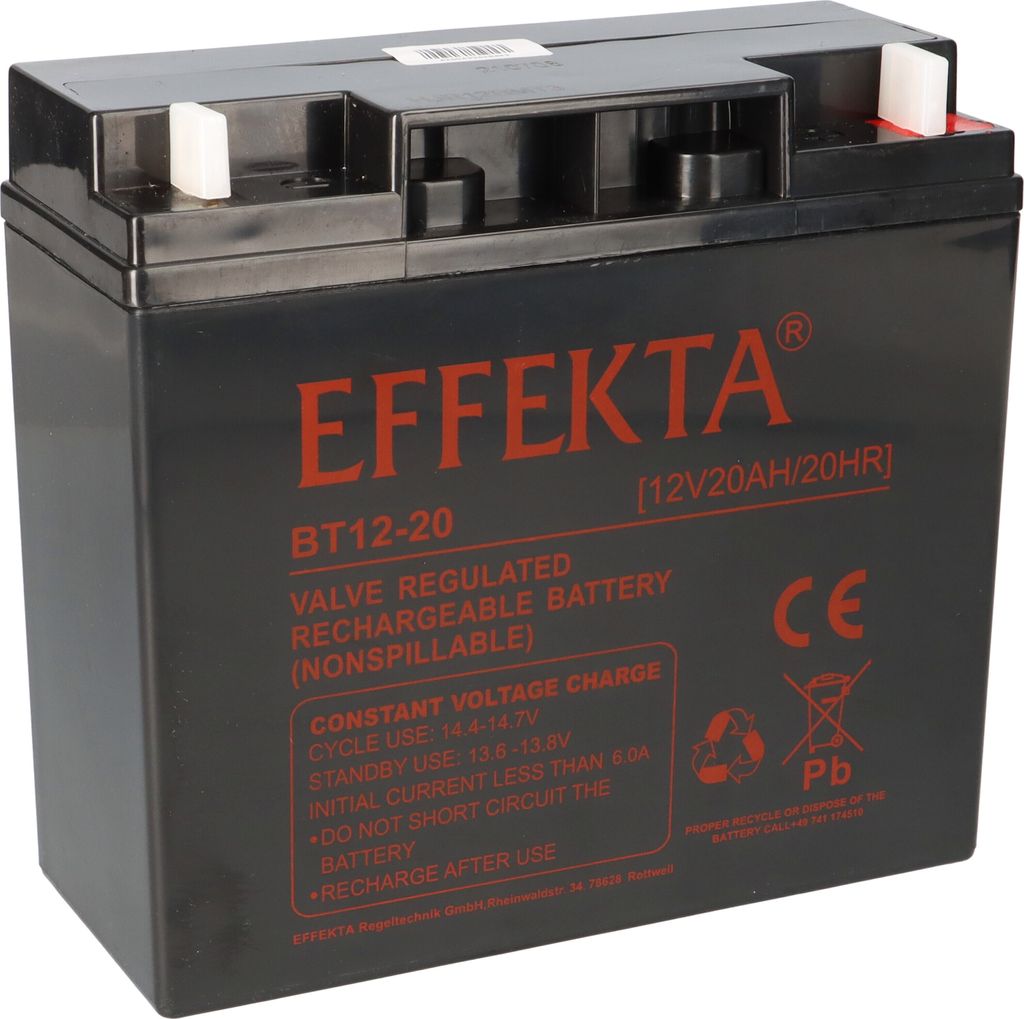 Effekta BT 12-20 Blei-Vlies Akku AGM VRLA 12V 20Ah