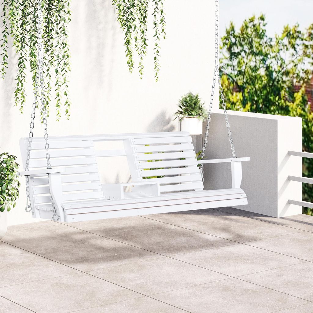 Hollywoodschaukel 3-Sitzer Tannenholz, Gartenbank klappbar Produktbild 