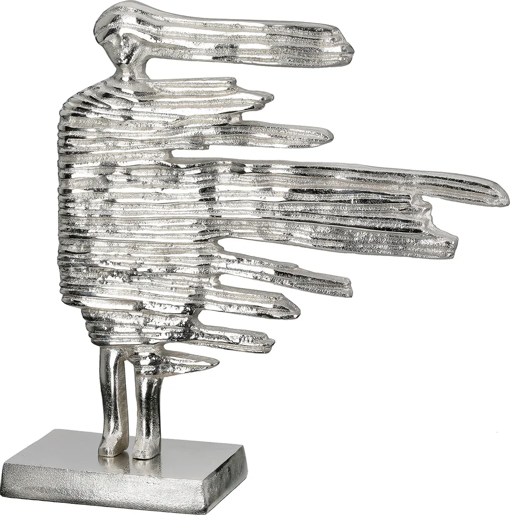 Sculpture design Verwehung en aluminium argenté 36x38cm par Gilde