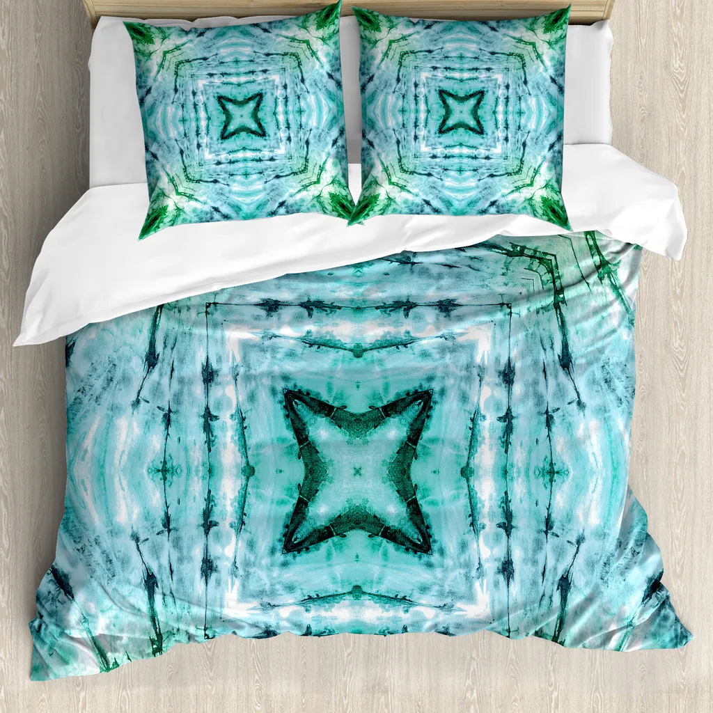Copripiumino Matrimoniale ABAKUHAUS Antiacaro - Teal e Blu 200x200
