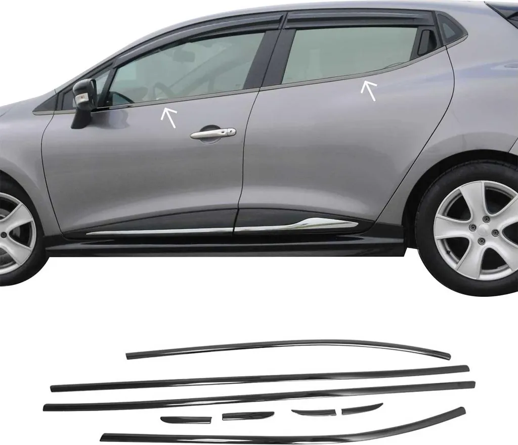 Kit Modanature Vetri Renault Clio 4 Hatchback - Dark Chrome 8 Pezzi Inox