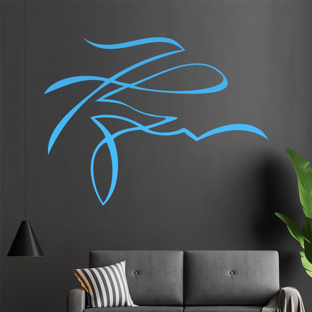 Tribal geschwungen Wandtattoo in 6 Größen - Wandaufkleber Wall Sticker - Dekoration, Küche, Wohnzimmer, Schlafzimmer, Badezimmer