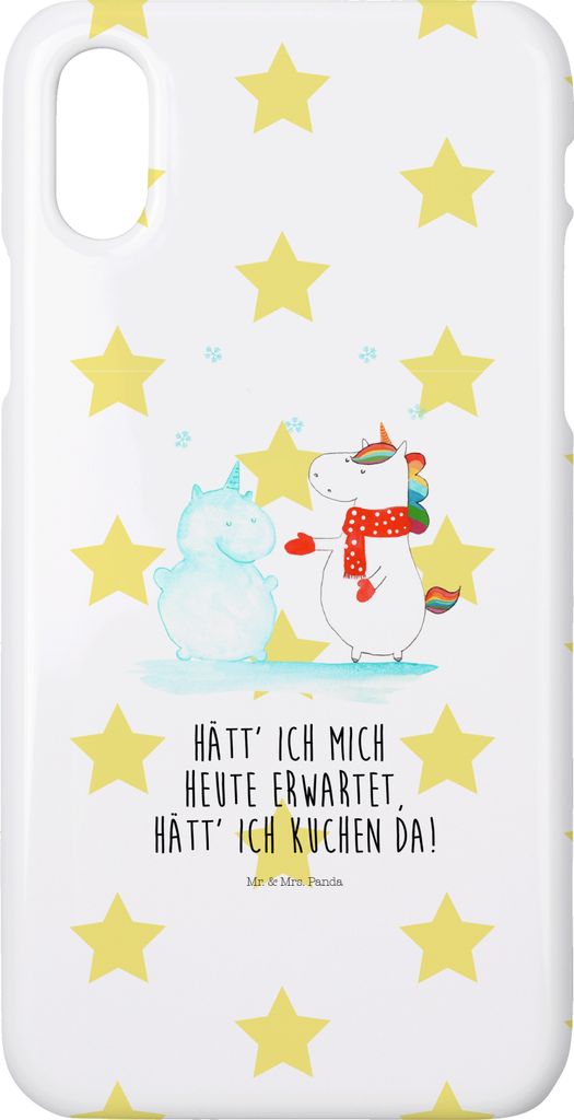 Mr. & Mrs. Panda Iphone 10 Handyhülle Einhorn Schneemann - Weiß - Geschenk, Schnee, Kuchen, Cover, X, Handy, Weihnachten, Unicorn, Hülle