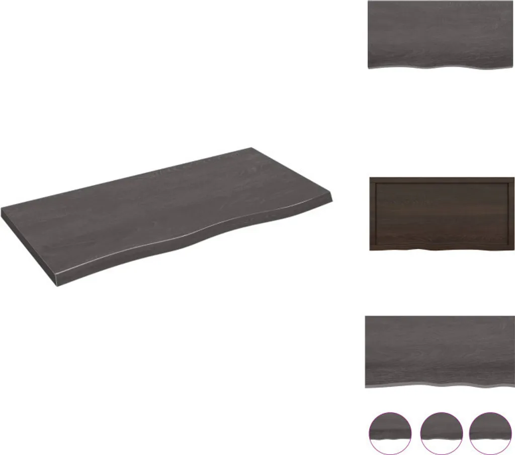 Mensola Rustica Rovere Massiccio Grigio Scuro 100cm vidaXL