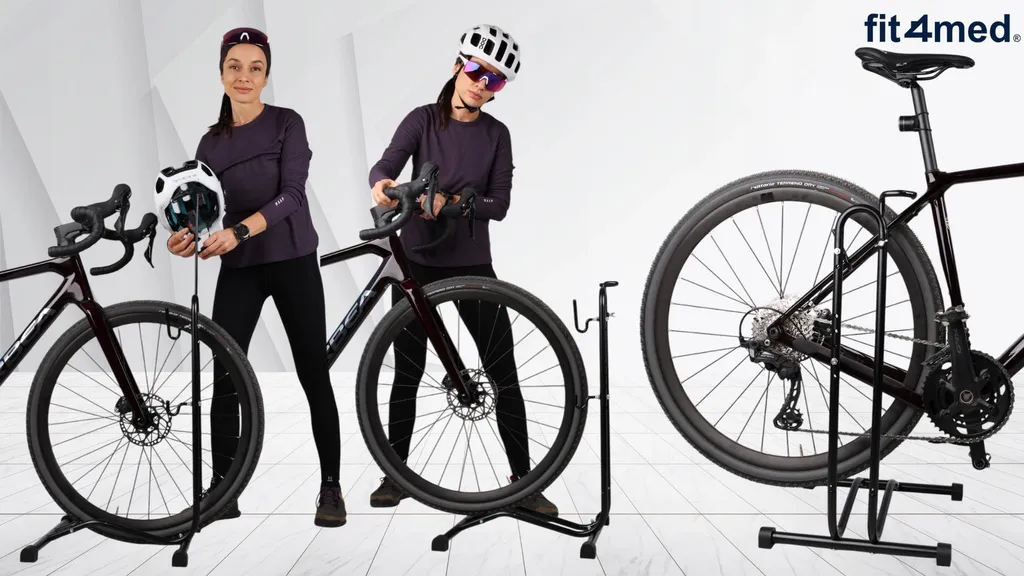 FIT4MED Support de Vélo Noir 2500g 3 en 1 - Pied d'Atelier Robuste - 9