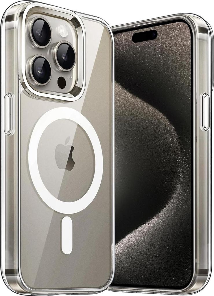 Schutzhülle für iPhone 15 Pro Hülle kompatibel mit MagSafe Transparent Silikon Case