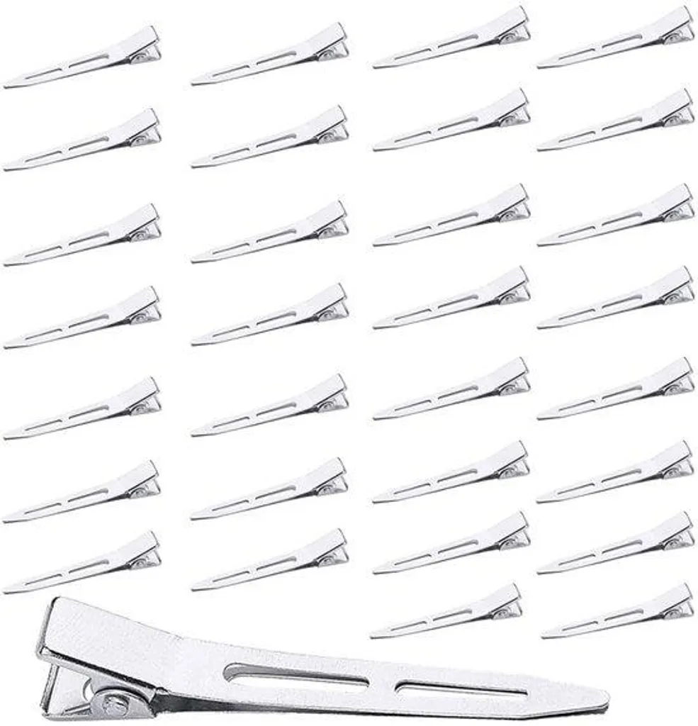 Barrettes en métal argenté 5,5 cm idéales pour coiffure de bureau