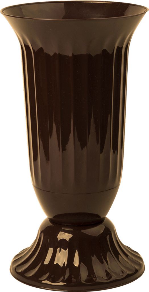 Außen Vase Garten Grab rund robuster Kunststoff mit abnehmbarem Stand Fuß