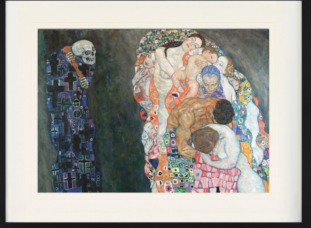 Gustav Klimt Gerahmtes Bild Mit Edlem Passepartout | Wand-Bilder | Im Bilderrahmen - Tod Und Leben 1915 (60 x 80 cm)