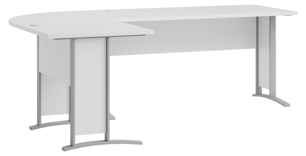 Eckschreibtisch >Clermont< in weiss Nachbildung, Holzwerkstoff - 220x73x170cm (BxHxT)