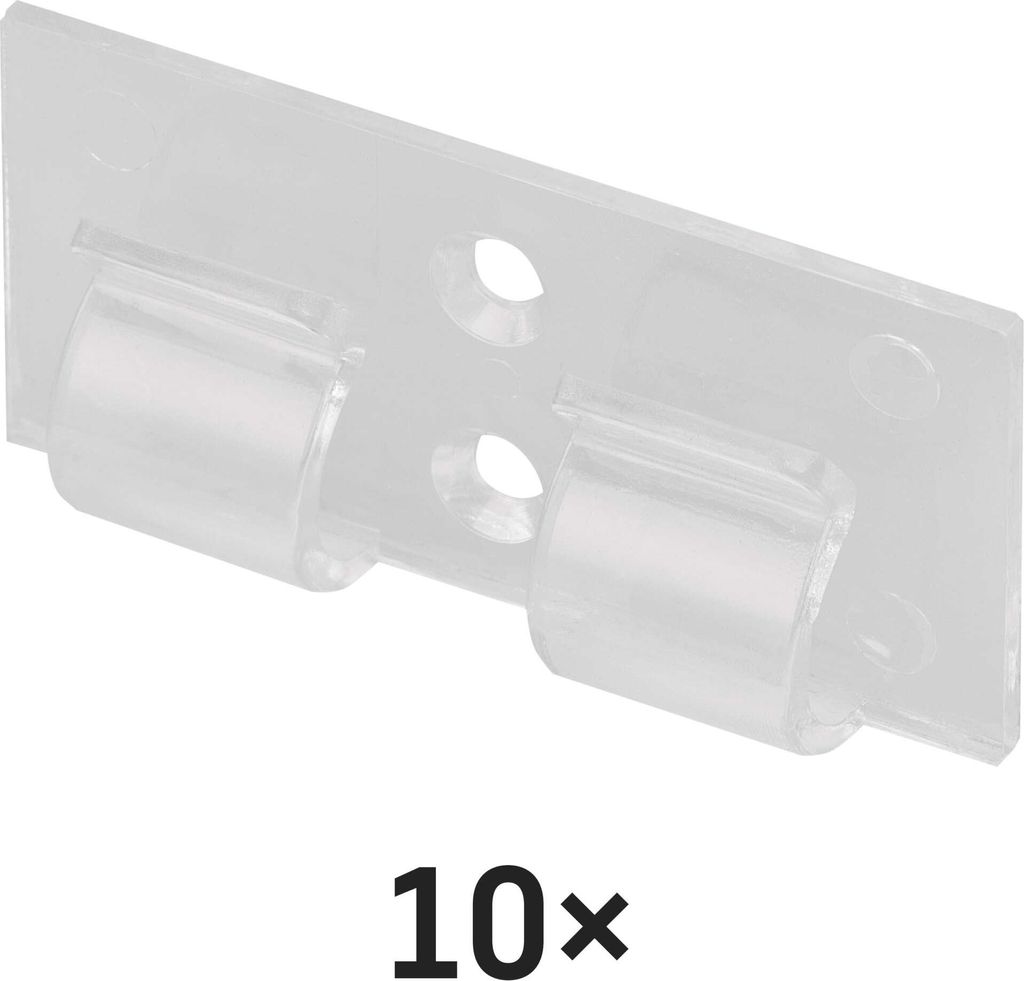 EMOS Selbstklebende Duo Kabelhalter 10 Stk., Doppelhaken zum Aufhängen von Kabeln/Weihnachtsbeleuchtung, 2er Kabelclip selbsthaftend für Innen, D...