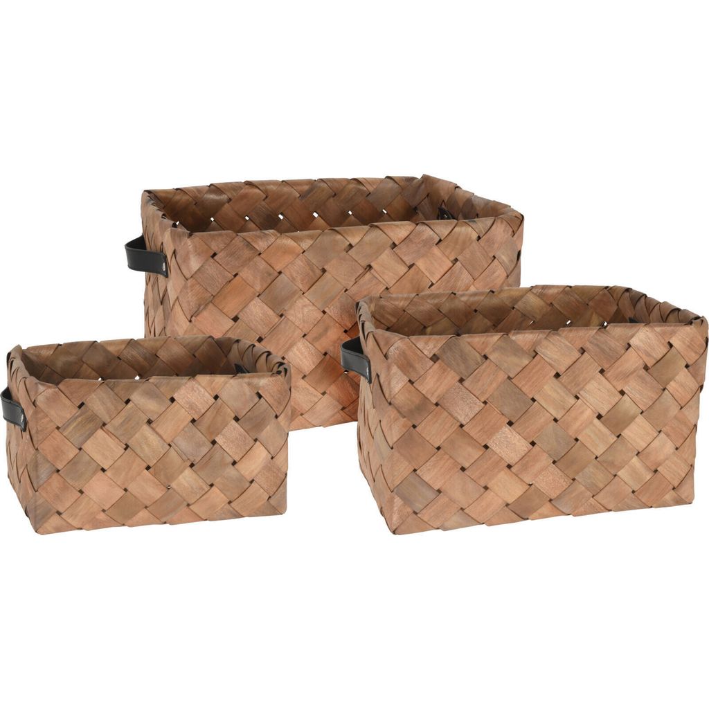 Geflochtene Körbe, naturfarben, 3er-Set