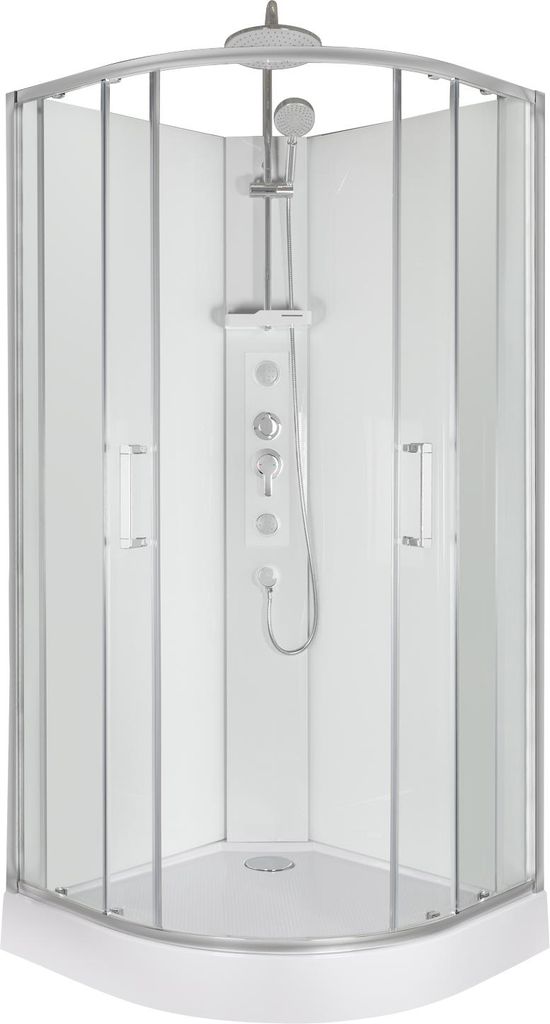 Kerra | Cabina doccia Wega - 90X90 Cm - Bianco/Cromo - Immagine del prodotto 