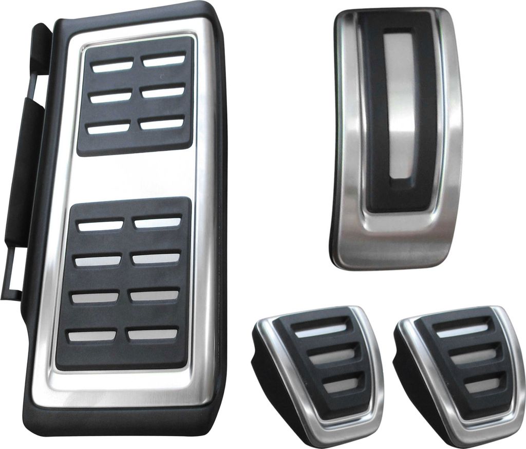 Sport Pedale + Fußstütze (Hand Schaltung) in Schwarz / Silber für Audi A3 8V Q2 GA TT 8S