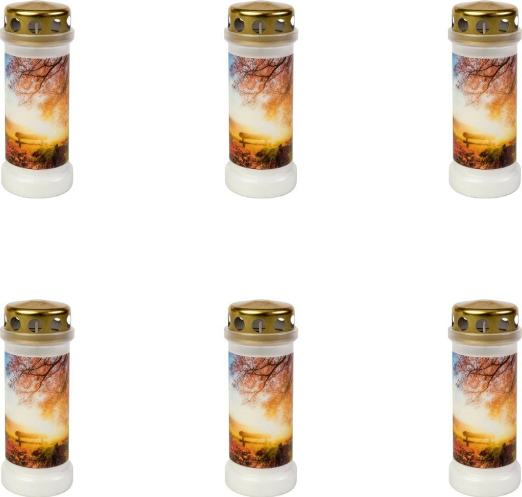 Bolsius - Gedenklicht - Mit Deckel - Herbst - 70 Brennstunden - Vorteilspack - 6 Stücke