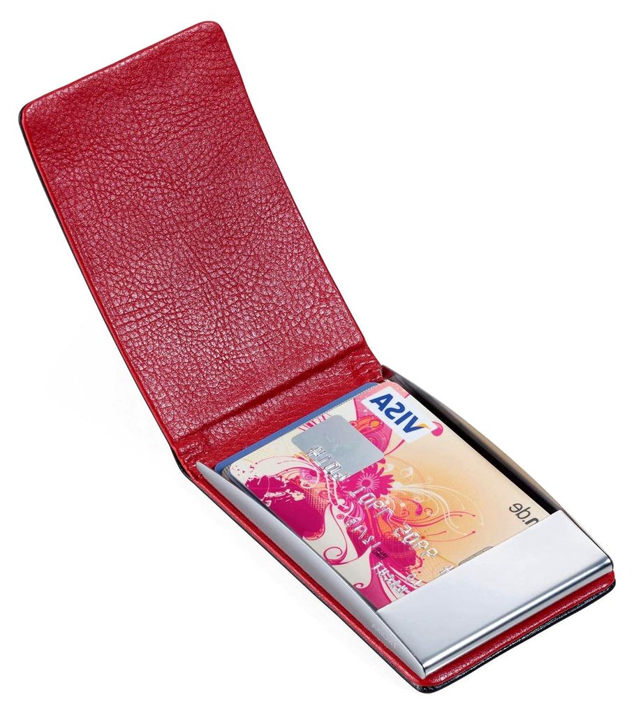 RED PEPPER STYLE – CDC92/LE – Visitenkartenetui – Visitenkartenbox – magnetischer Verschluss – Ausleseschutz (für RFID-Chips) – Kunstl...