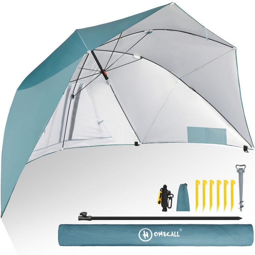 Strandmuschel mit Sonnenschirm – 3-in-1 Sonnenschutz, Produktbild 