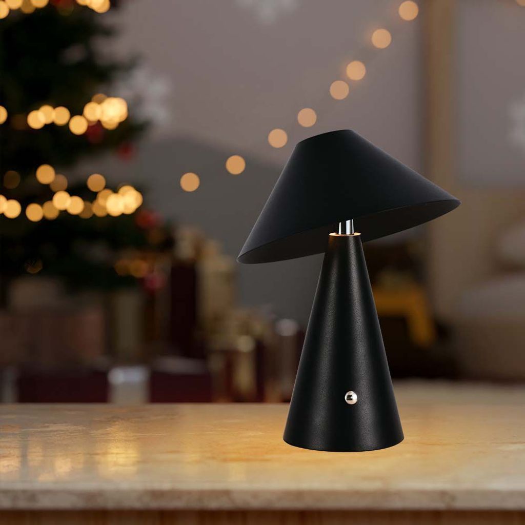 Black Rechargeable Table Lamps - IP20 - 3W - 200 Lumen - 3IN1