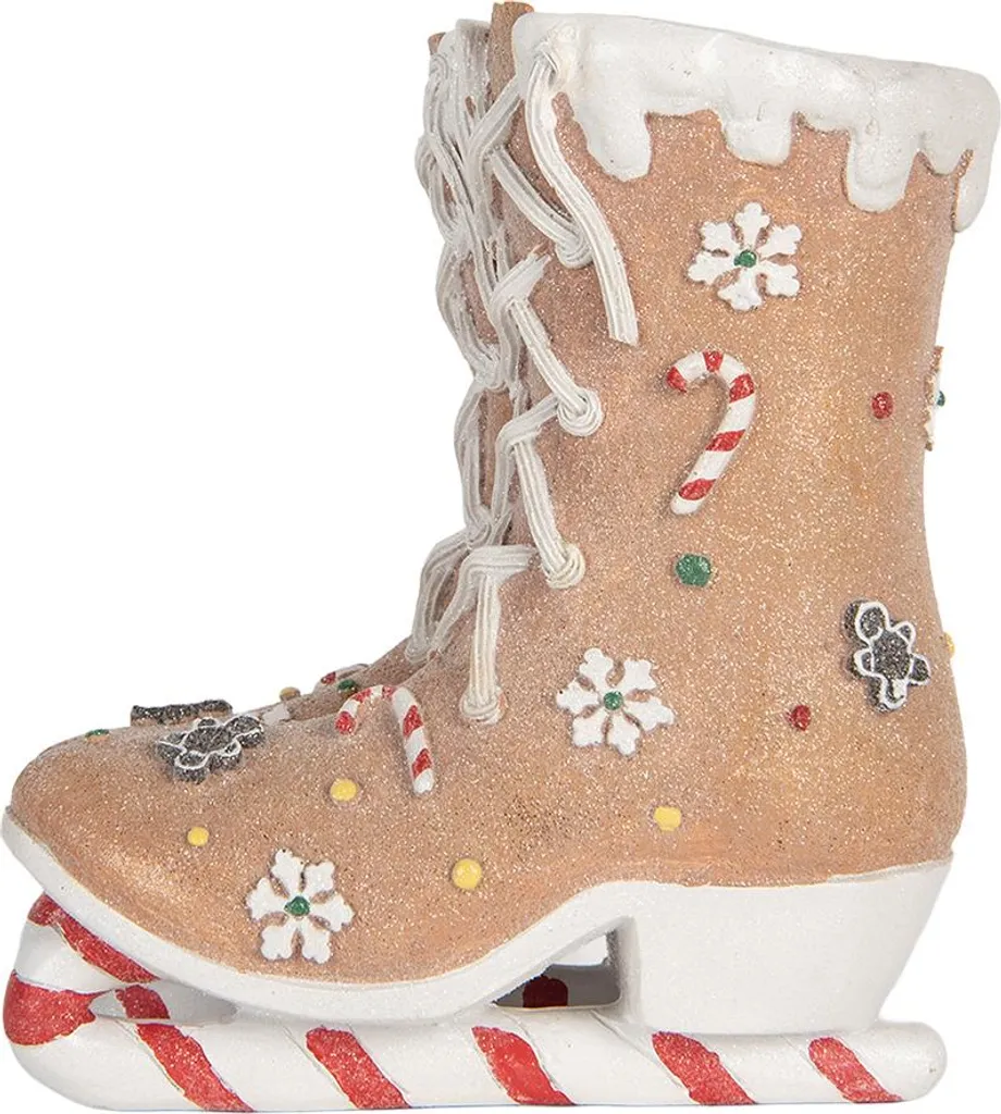 Patins à glace Clayre & Eef 19x14x20 cm en plastique marron décoratif