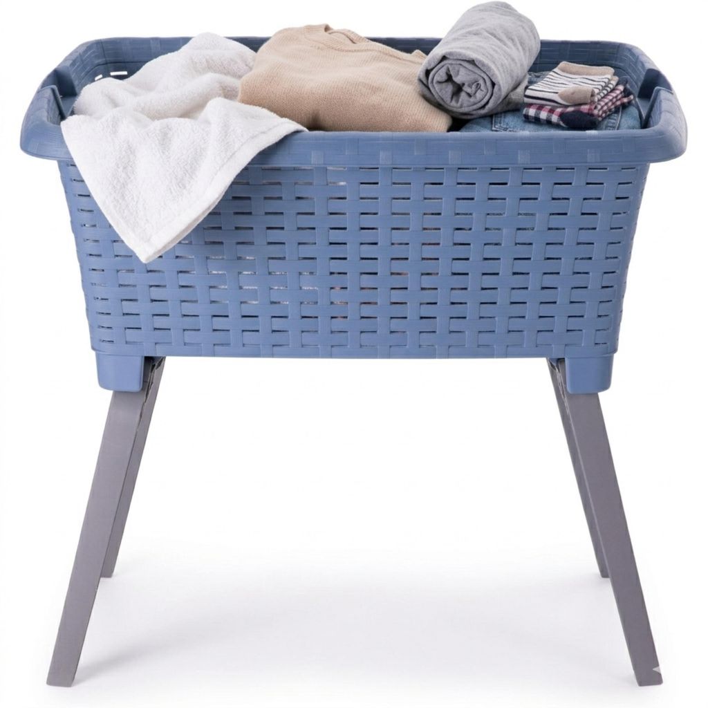 Bathroom Solutions Waschekorb auf Beinen - dunkelblau - 35 Produktbild 