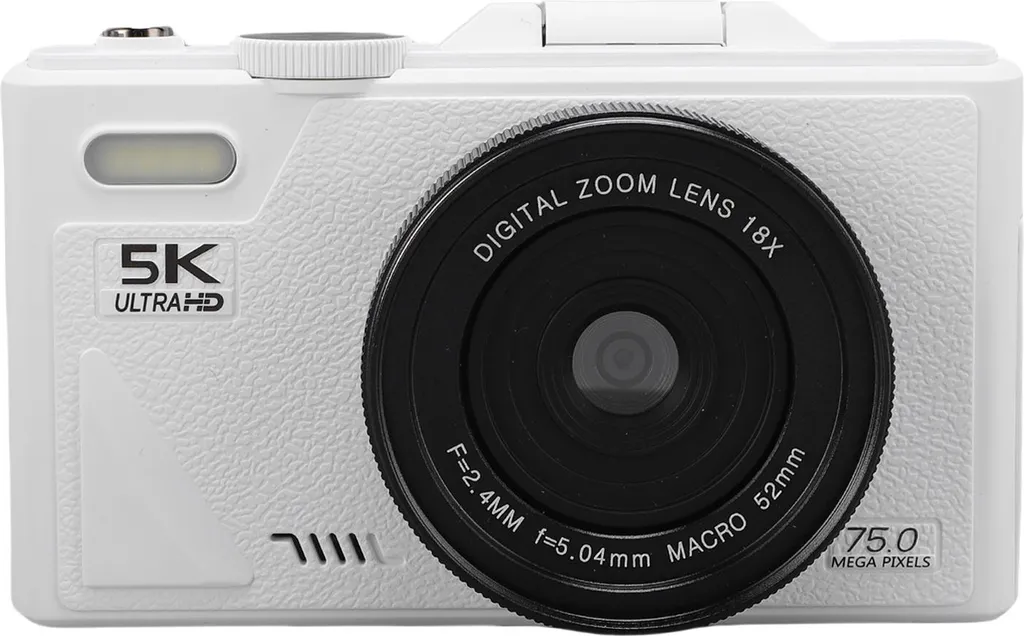 Caméra vlogging 5K compacte avec Autofocus et Zoom numérique 18x Noir