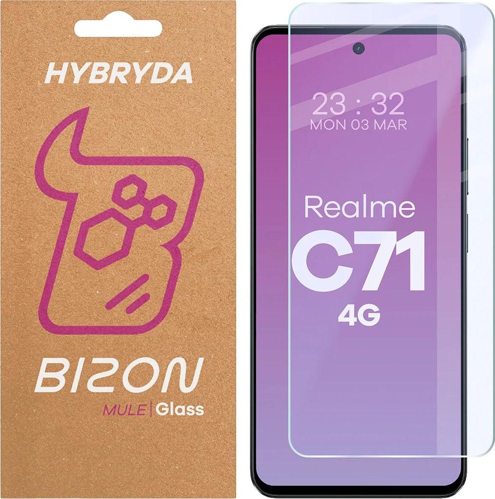 Flexibles Hybridglas für Realme C71 4G, Bizon Glass Mule