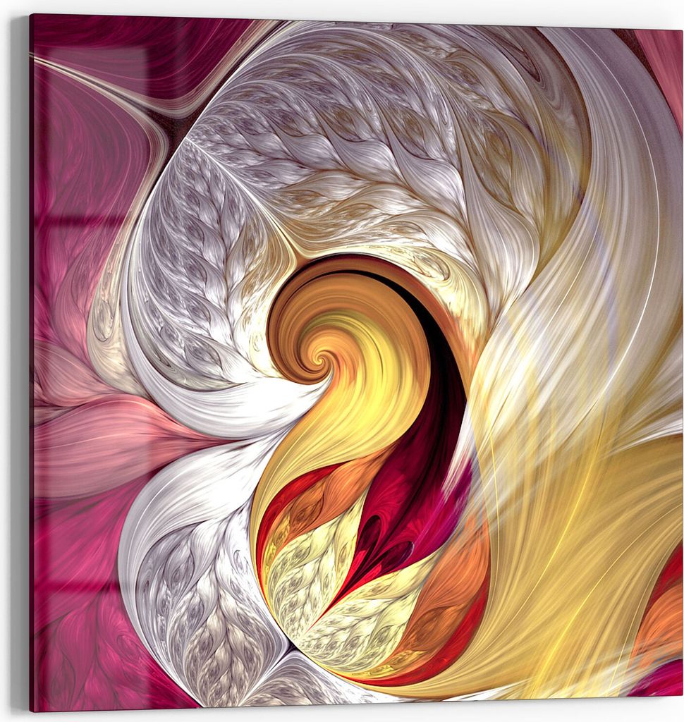 DEQORI Glasbild Echtglas 30x30 cm 'Dynamisches Farbmuster' Wandbild Bild modern Deko
