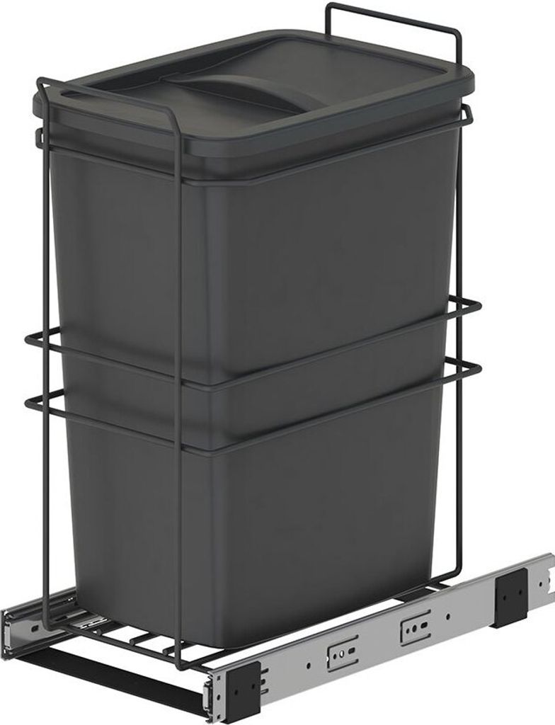 Emuca 35l Recyclingbehälter Schwarz Schwarz One Size