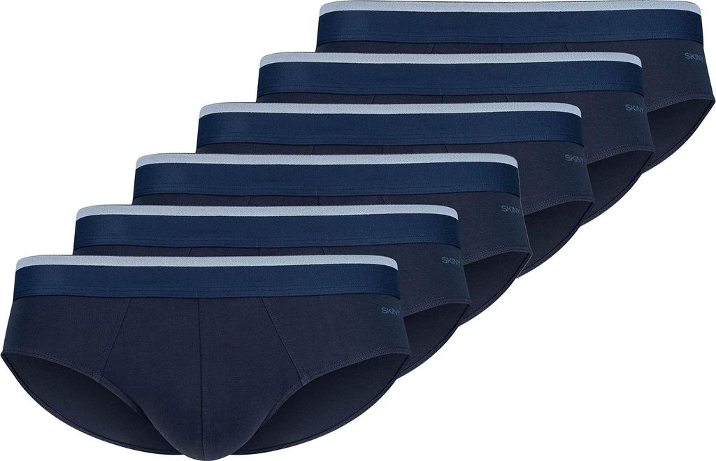SKINY Herren Slips. 6er Pack - Brasil-Slips Baumwolle Multipack, Unterwäsche, Baumwolle Stretch Blau M