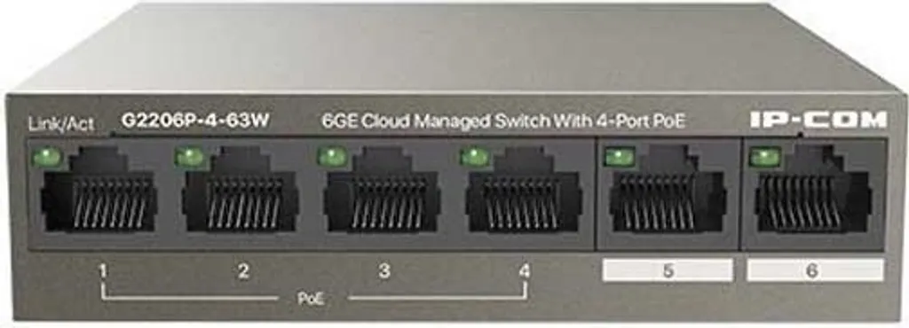 Switch PoE IP-COM G2206P Gigabit 4 Porte | Gestione App Gratuita