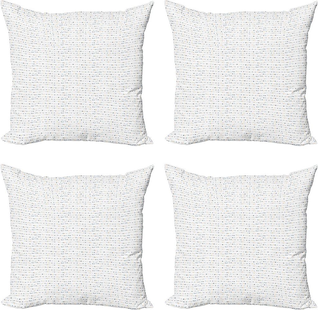 ABAKUHAUS abstrakte Geometrie Kissenbezug Set (4 Stück), Minimal-Punkt-Kunst, Moderner Doppelseitiger Digitaldruck, 45 cm x 45 cm, weiß Multicolor