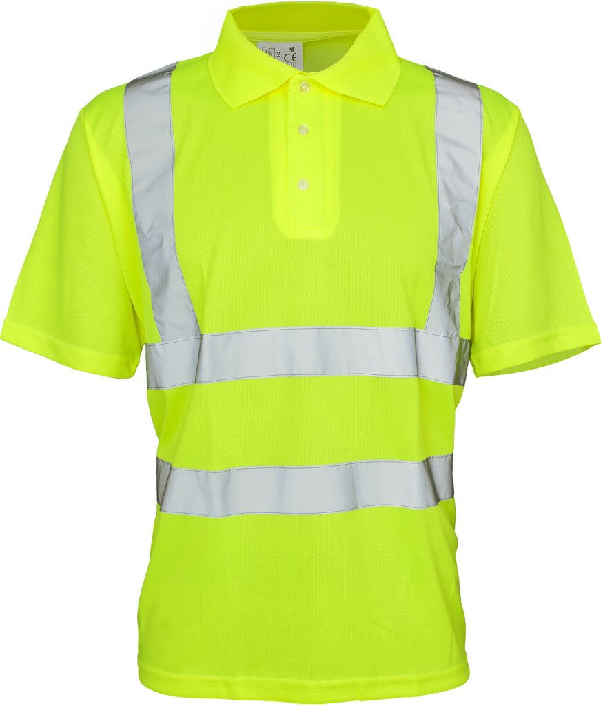 Warnshirt Warnschutz Polo-Shirt T-Shirt Hi-Viz Kurzarm gelb (POLO) Gr. S