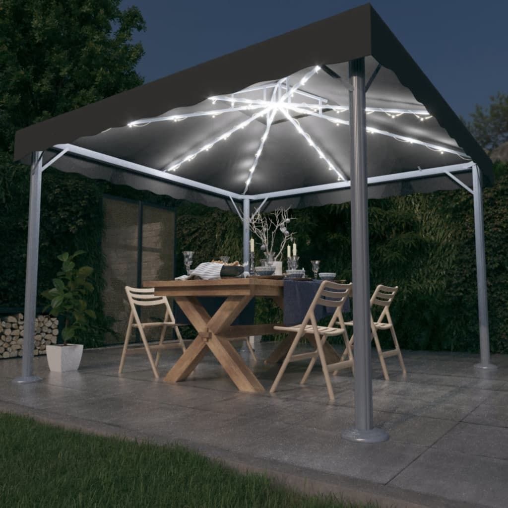 Padiglione con luci LED 300x300 cm alluminio antracite Immagine del prodotto 