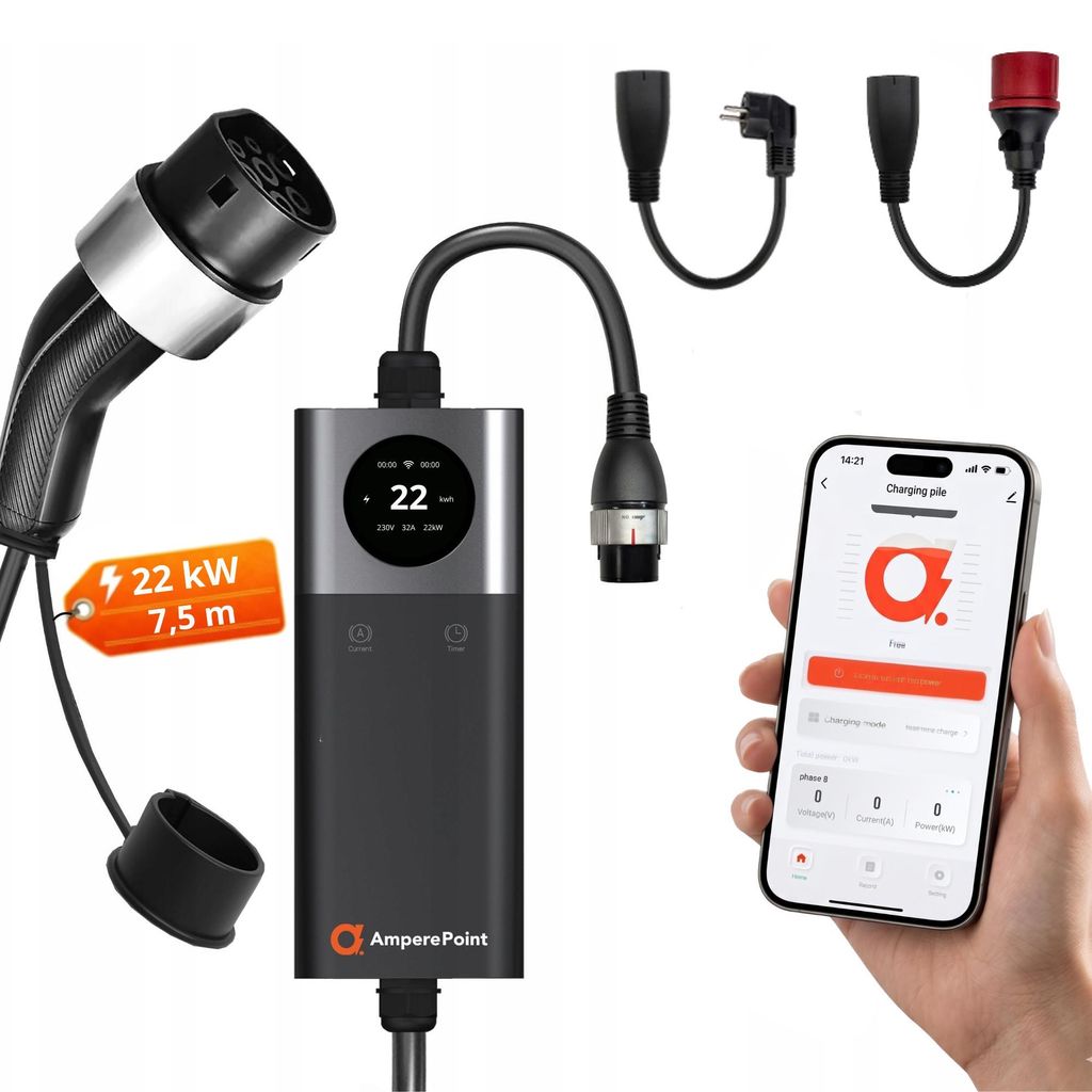 Nabíjecí kabel pro elektromobily AMPEREPOINT Typ 2 32A 22kW Obrázek produktu 