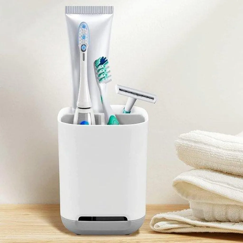 Support pour brosses à dents électriques amovible gris et antidérapant