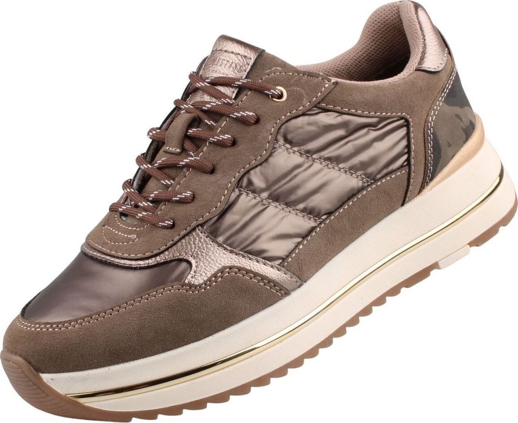 Mustang Damenschuhe sportlicher Schnürer Braun Freizeit, Schuhgröße:38 EU