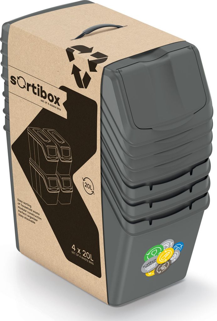 Prosperplast Sortibox Recycling-behälter 80l 4 Einheiten Produktbild 8