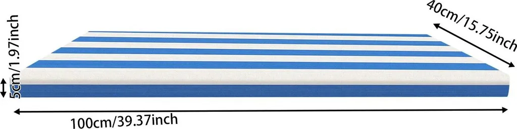 Coussin extérieur imperméable bleu anti-tache pour assise de jardin