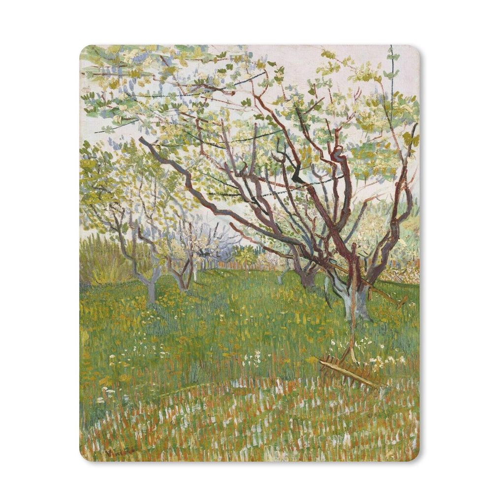 MuchoWow Mauspad Mousepad Der blühende Obstgarten - Vincent van Gogh 30x40 cm - Mousepads - Maus Mat - Pad - Mausunterlage - Mausmatten