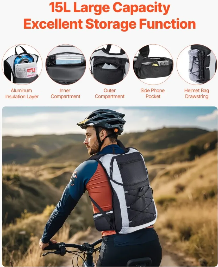 Sac d'hydratation 3L en TPU résistant, sac à dos étanche noir outdoor