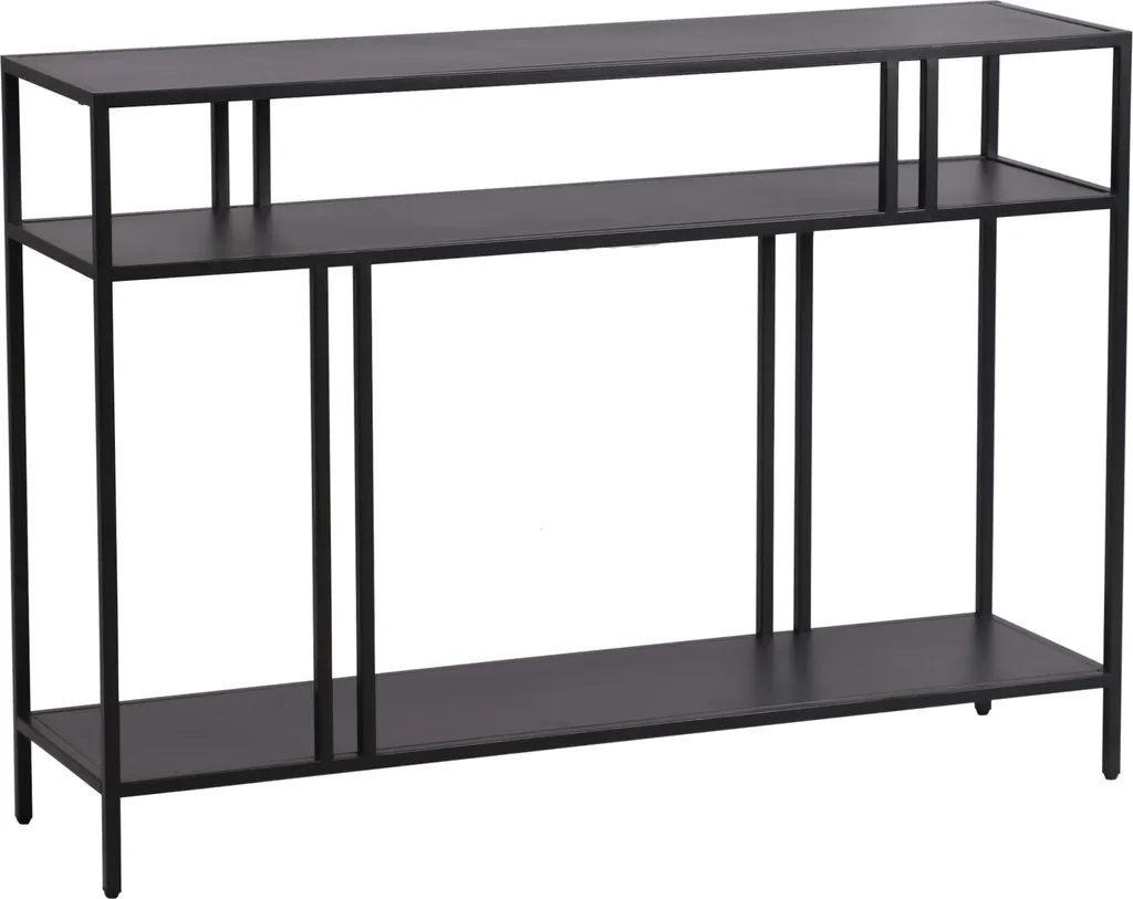 Table console Kumlinge en métal noir 78x110x30 cm pour entrée moderne