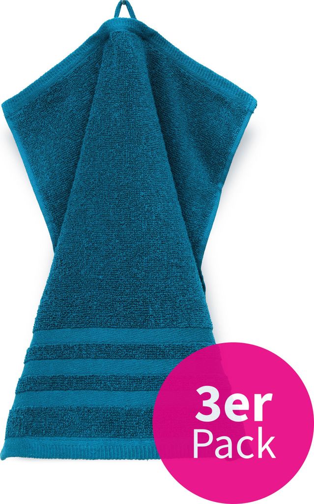grace grand spa Waschlappen Aktion mit attraktiver Streifen-Bordüre Petrol One Size